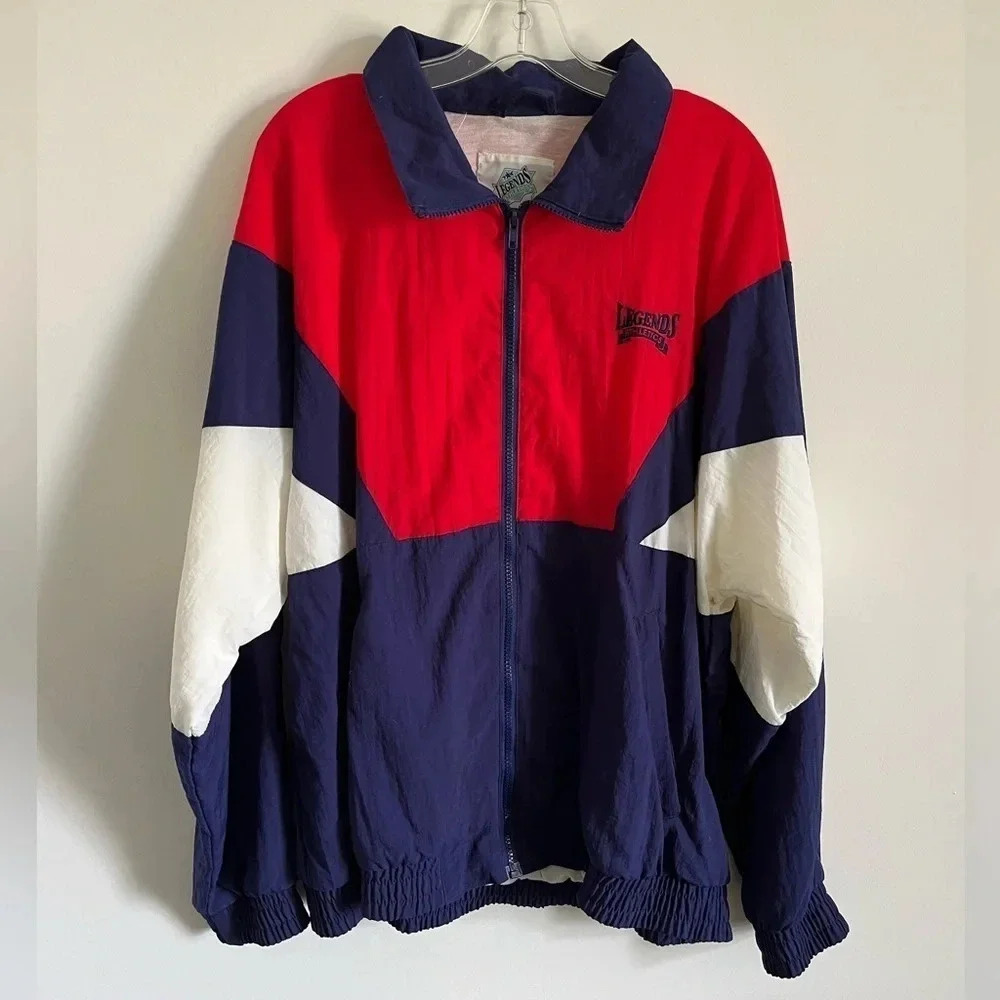 Vintage Lightweight Jacket Legends Athletics Red &  Blue Mens Size L